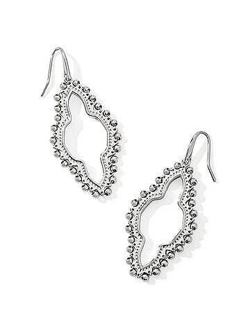 Kendra Scott Women's Abbie Beaded Open Frame Earrings in Silver (view 1)