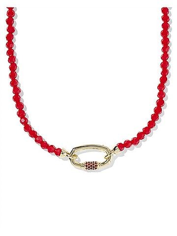 Kendra Scott Women's Emery Beaded Strand Necklace in Red Glass (view 2)