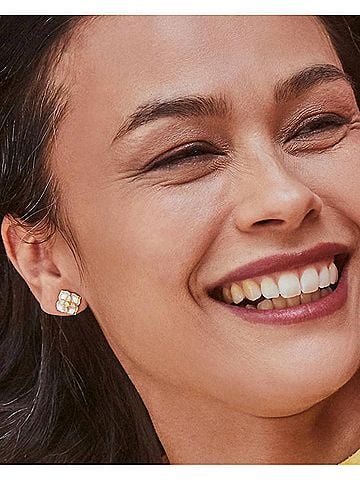 Kendra Scott Women's Dira Stone Stud Earrings in Pink (view 2)