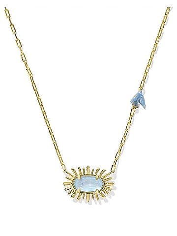 Kendra Scott Women's Elisa Bird Short Pendant Necklace in Sky Blue (view 1)
