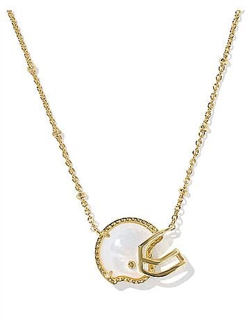 Kendra Scott Women's Football Helmet Short Pendant Necklace in Gold - Ivory Mop (view 1)