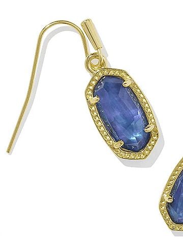 Kendra Scott Women's Lee Drop Earrings in Navy Abalone (view 2)