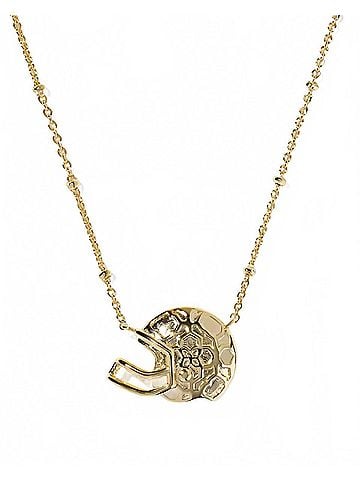 Kendra Scott Women's Football Helmet Short Pendant Necklace in Gold - Ivory Mop (view 2)