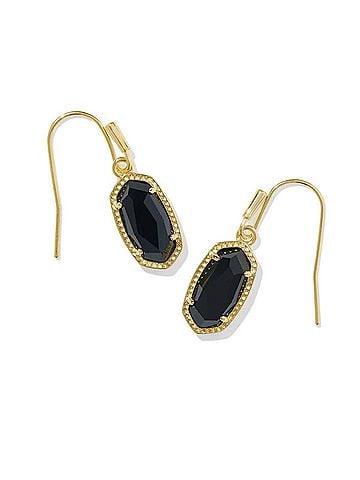Kendra Scott Women's Lee Drop Earrings in Black/ Gold (view 1)