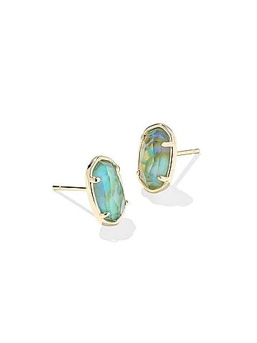Kendra Scott Women's Grayson Stone Stud Earrings in Deep Aqua Illusion (view 1)