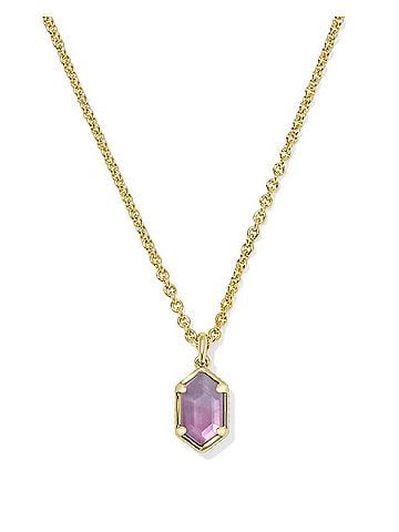 Kendra Scott Women's Hallie Short Pendant Necklace in Purple Watercolor Illusion (view 1)