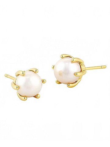 Kendra Scott Women's Krista Bow Necklace And Ashton Earrings Set in Gold/ White (view 2)
