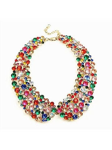 Eye Candy Women's Crystal Statement Collar Necklace in Multi-Color (view 1)