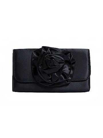 Pamela Munson Women's La Fleur Satin Evening Bag in Black (view 1)
