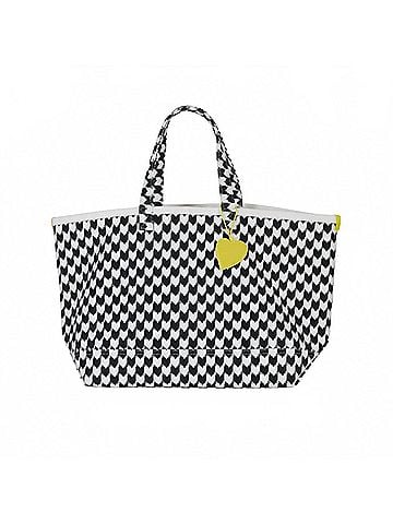 Kerri Rosenthal Women's Heart In Check Tote Bag in Black And White (view 1)