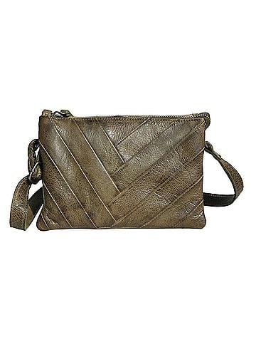 Latico Women's Sunny Handcrafted Leather Crossbody Bags in Moss (view 1)
