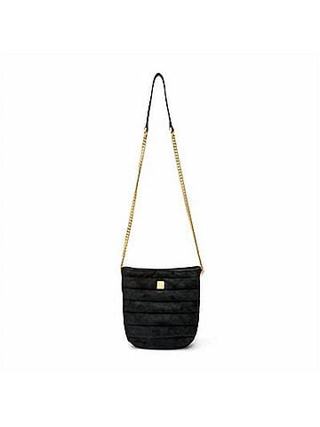 Think Royln Women's Dream Stash Handbag in Black Suede (view 1)