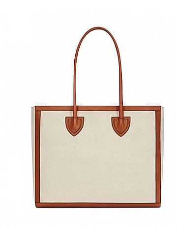 Balmain Women's Army Logo Canvas Shopper Tote Bag in Beige (view 2)