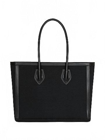 Balmain Women's Army Logo Canvas Shopper Tote Bag in Black (view 2)