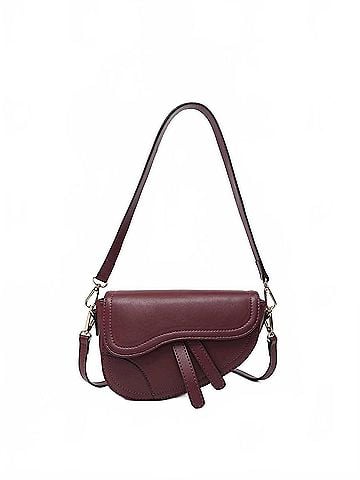 JEN & CO. Women's Marisol Asymmetrical Saddle Bag in Merlot (view 1)