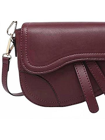 JEN & CO. Women's Marisol Asymmetrical Saddle Bag in Merlot (view 2)