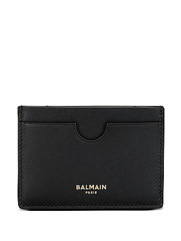 Balmain Women's Leather Card Holder in Black (view 1)