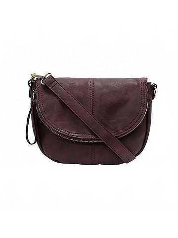 Joy Susan Women's Helene Saddle Crossbody Bag in Aubergine (view 1)