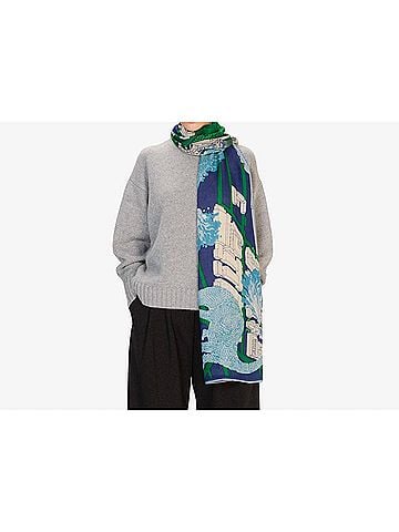 Inoui Editions Women's Vegas 80 Scarf in Blue & Green (view 2)