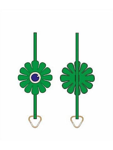 Inoui Editions Women's Daisy Eyes Keychain in Green (view 1)