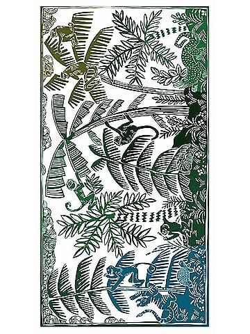Inoui Editions Unisex Jungle Scarf in Green (view 1)