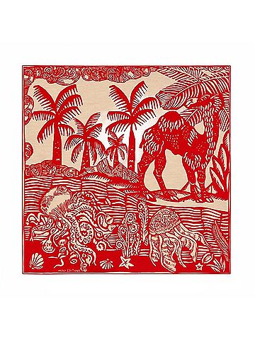 Inoui Editions Women's Square Carre Duffy Scarf in Red (view 1)