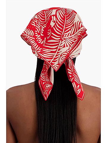 Inoui Editions Women's Square Carre Duffy Scarf in Red (view 2)