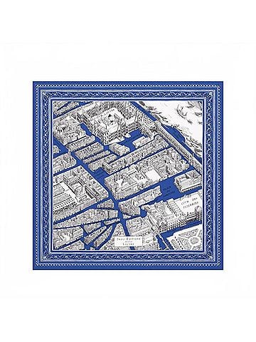 Inoui Editions Women's Louvre Square 65 Scarf in Blue (view 1)