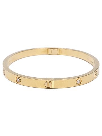 Cartier Cartier Love Bracelet, 750YG, 6-Diamond, Small Size, Gold, Women's. (view 1)