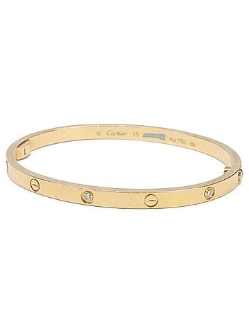 Cartier Cartier Love Bracelet, 750YG, 6-Diamond, Small Size, Gold, Women's. (view 2)