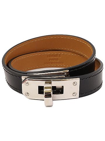 Hermès HERMES Kelly Double Tour Bracelet (Black & Silver) - Women's (Stamp B) (view 1)