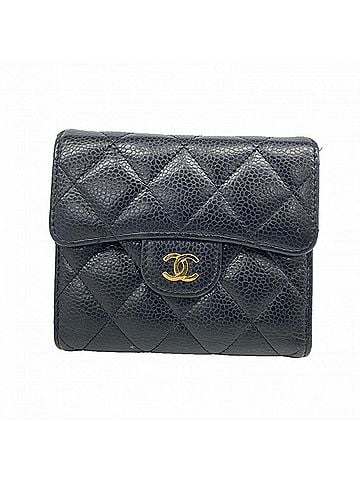 Chanel Chanel Matelassé Caviar Leather Wallet, Black, Women's (view 1)