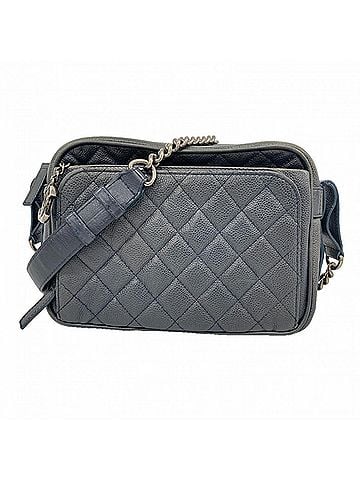 Chanel Chanel Matelassé Chain Shoulder Bag, Caviar Leather, Navy, Women's (view 1)