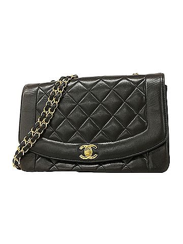 Chanel Chanel Diana Chain Shoulder Bag, Lambskin, Black, Women's (view 1)