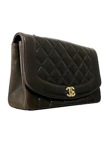 Chanel Chanel Diana Chain Shoulder Bag, Lambskin, Black, Women's (view 2)
