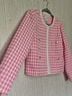 Lilly Pulitzer 100% Polyester Checkered-gingham Pink White Jacket Size 12 - photo 8