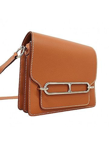 Hermès Hermes Loulis Mini shoulder bag, Evercolor, gold, B stamp, women's. (view 2)