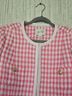 Lilly Pulitzer 100% Polyester Checkered-gingham Pink White Jacket Size 12 - photo 6