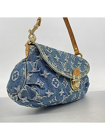 Louis Vuitton Louis Vuitton Monogram Denim Mini Pleaty Handbag M95050 Blue Women's (view 2)
