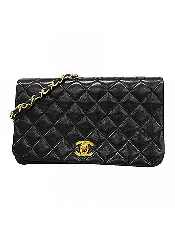 Chanel Chanel Matelassé Chain Shoulder Bag, Lambskin, Black, Women's (view 1)