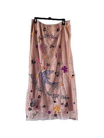 Anthropologie Icon Embroidered Slim Maxi Skirt Formal Skirt (view 2)