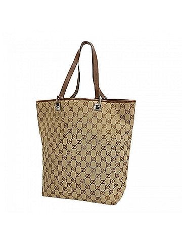Gucci Gucci GG Canvas Tote Bag 31243, Brown Canvas, Women's (view 1)