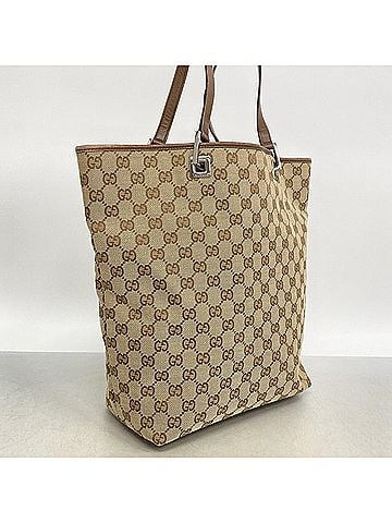 Gucci Gucci GG Canvas Tote Bag 31243, Brown Canvas, Women's (view 2)