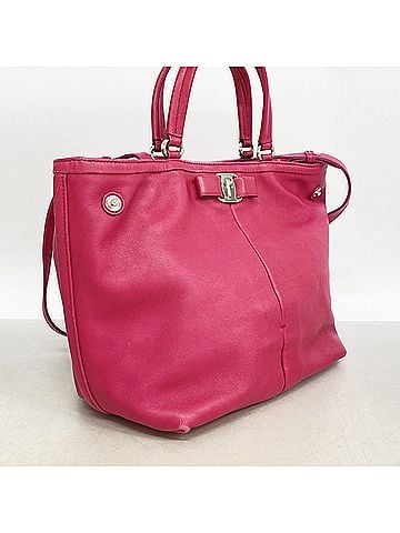 Salvatore Ferragamo Salvatore Ferragamo Vara Leather Handbag, Pink, 2-way Bag for Women (view 2)