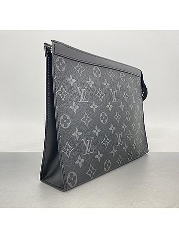 Louis Vuitton Louis Vuitton Monogram Eclipse Pochette Voyage MM Clutch Bag M61692 Black Men's (view 2)