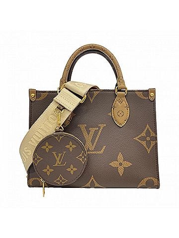 Louis Vuitton Louis Vuitton Monogram Giant Reverse OnTheGo PM Handbag M46373 Brown 2-way bag for women (view 1)