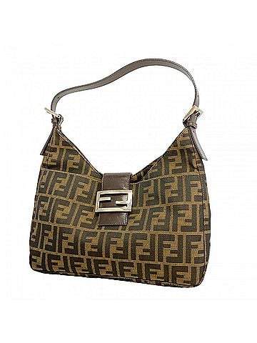 Fendi Fendi Zucca Nylon Canvas Handbag, Brown, Women's (view 1)