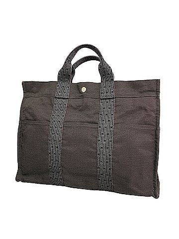 Hermès Hermes Herline MM Canvas Tote Bag, Gray, Women's (view 1)