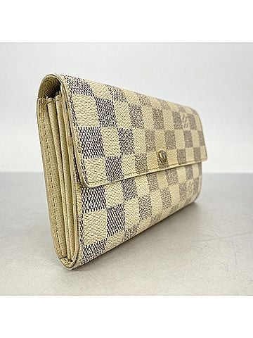 Louis Vuitton Louis Vuitton Damier Azur Portefeuille Sarah Long Wallet N61735 White Women's (view 2)