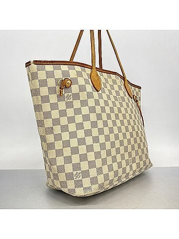 Louis Vuitton Louis Vuitton Damier Azur Neverfull MM Tote Bag N51107 White Women's (view 2)
